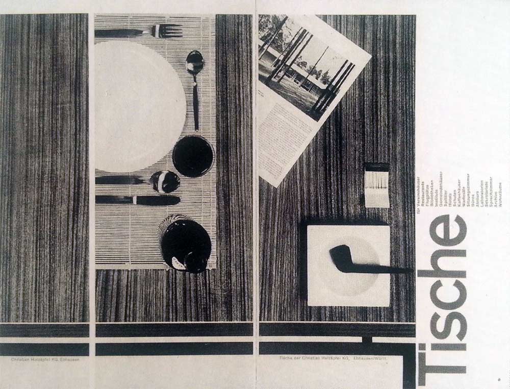 Tische—Brochure Cover for Holzapfel by Karl Gestner