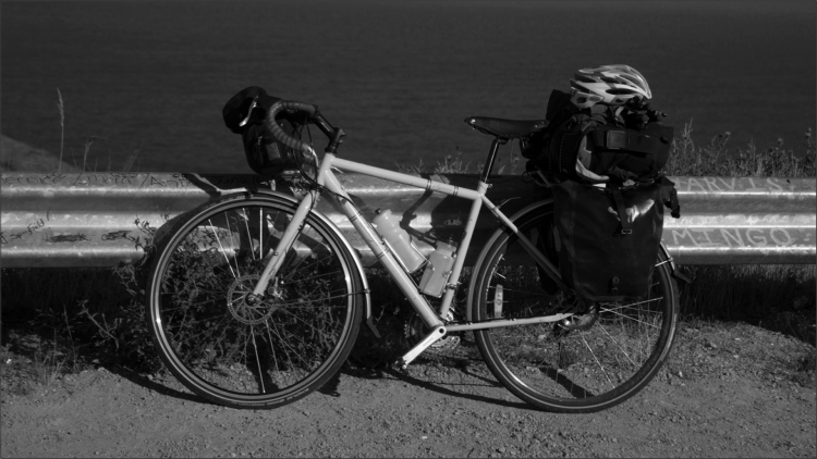 Photo of my touring bike, loaded with gear